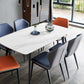 Contemporary Stone Rectangular Dining Table with 4 Steel Foot Clearhalo 'Dining Tables & Seating' 'Dining Tables' 'dining_table' 'furn' 'furn_dining_table' 'Furniture' 'Kitchen & Dining Furniture' 1200x1200_3588817d-5909-450c-a77e-181114ed1648