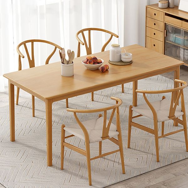 Rectangle Simplicity Dining Table Wood Color Fixed Table of Pinewood Solid Wood Clearhalo ' dining_table' 'Dining Tables & Seating' 'Dining Tables' 'furn' 'furn_dining_table' 'Furniture' 'furniture_dining_table' 'Kitchen & Dining Furniture' 'kitchen&dining_furn' 'kitchen' 'kitchen_dining_table' 1200x1200_3589c5e2-22da-486c-8a82-a9653f79906f