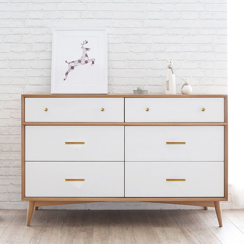 Pine Solid Wood Sideboard Table Modern Antique Finish 6-drawer Dining Server Clearhalo 'buffet_sideboard' 'Buffets & Sideboards' 'furn' 'furn_buffet_sideboard' 'Furniture' 'Kitchen & Dining Furniture' 1200x1200_3589d399-105c-46ba-ba24-6f9c4ea65334