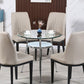 Tripod Base Dining Table Simple Glass-top Dining Table for Kitchen Home Clearhalo ' dining_table' 'Dining Tables & Seating' 'Dining Tables' 'furn' 'furn_dining_table' 'Furniture' 'furniture_dining_table' 'Kitchen & Dining Furniture' 'kitchen&dining_furn' 'kitchen' 'kitchen_dining_table' 1200x1200_358b476e-6215-4d1b-a9d5-94849559301d