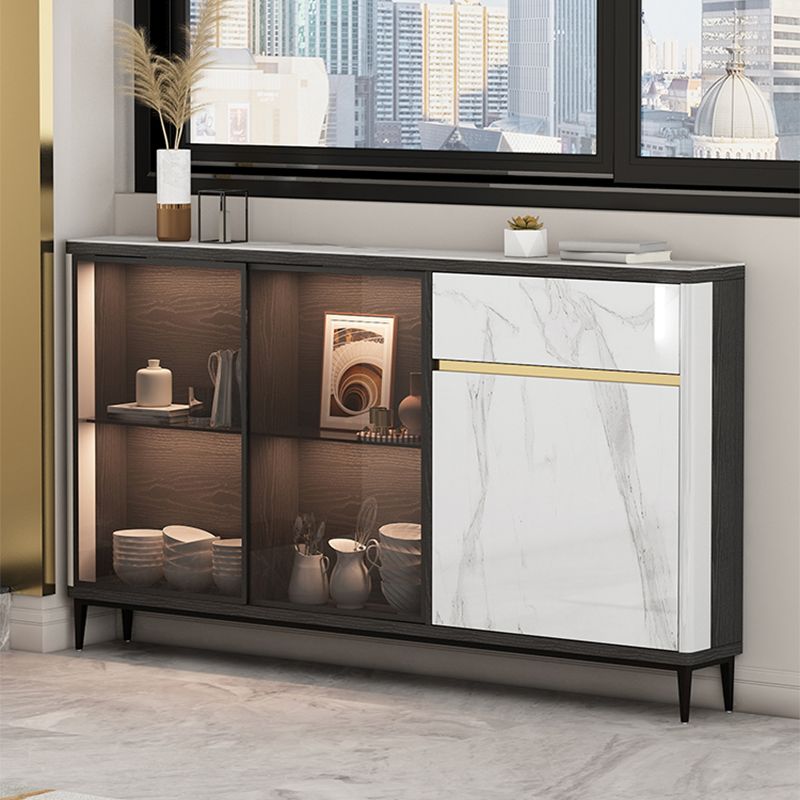 Glass Door Wood Sideboard Modern Credenza with Storage for Living Room Clearhalo 'buffet_sideboard' 'Buffets & Sideboards' 'furn' 'furn_buffet_sideboard' 'Furniture' 'Kitchen & Dining Furniture' 1200x1200_358bbef4-7f8e-4229-8b6d-46b29587d334