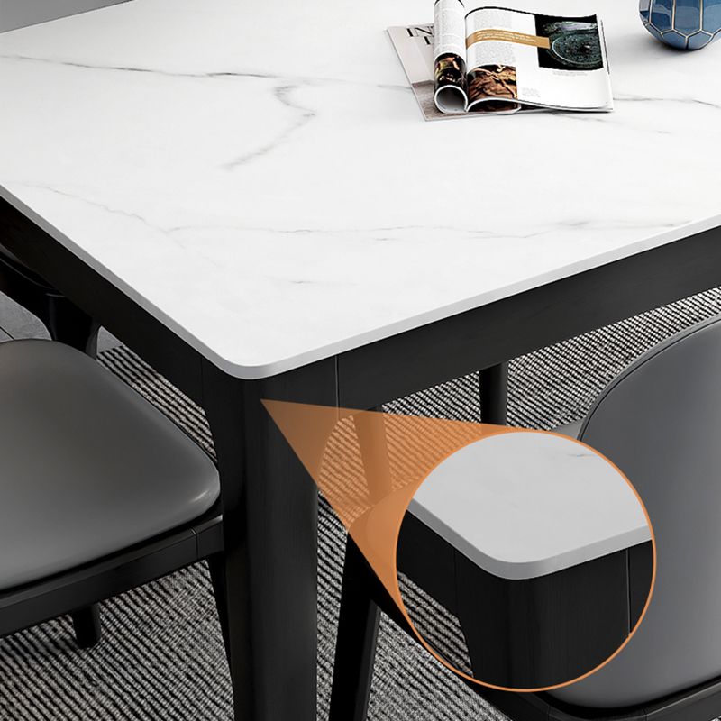 Contemporary Dining Set with Sintered Stone Dining Table and Cushion Chairs Clearhalo 'Dining Room Sets' 'Dining Tables & Seating' 'dining_room_set' 'furn' 'furn_dining_room_set' 'Furniture' 'furniture_dining_room_set' 'Kitchen & Dining Furniture' 'kitchen&dining_furn' 'kitchen' 1200x1200_358d690e-b125-485b-b174-e19cabf83dfb