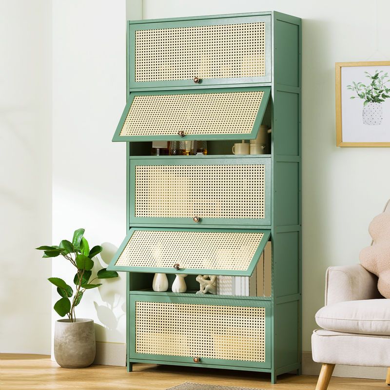 13" Wide Steel 3/4/5 - Door Accent Cabinet, With Rattan, Green Clearhalo 'Cabinets & Chests' 'cabinets_chests' 'furn' 'furn_cabinets_chests' 'Furniture' 'Living Room Furniture' 1200x1200_3590d0ac-a467-4cc6-9ca9-ac7fef7cf1ba