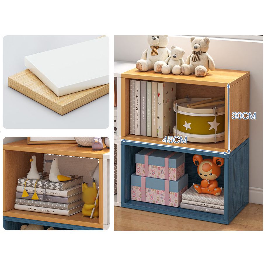 Closed Back Wooden Bookshelf Modern Living Room Horizontal  Bookcase