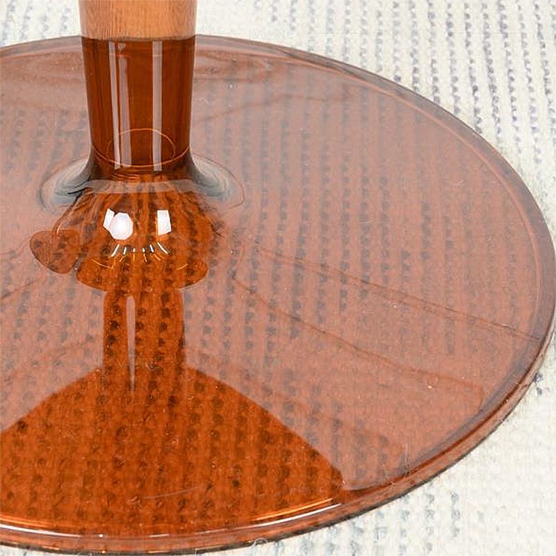 18.8"H Modern Single Pedestal Base Solid Color Plastic Round End Table