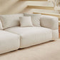 White Wool Tuxedo Arm Sofa 42.51" Wide Contemporary Standard Sofa