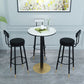1/3/4/5 Pieces Glam Iron Bar Table Set Round Bistro Set with Black Faux Marble Top