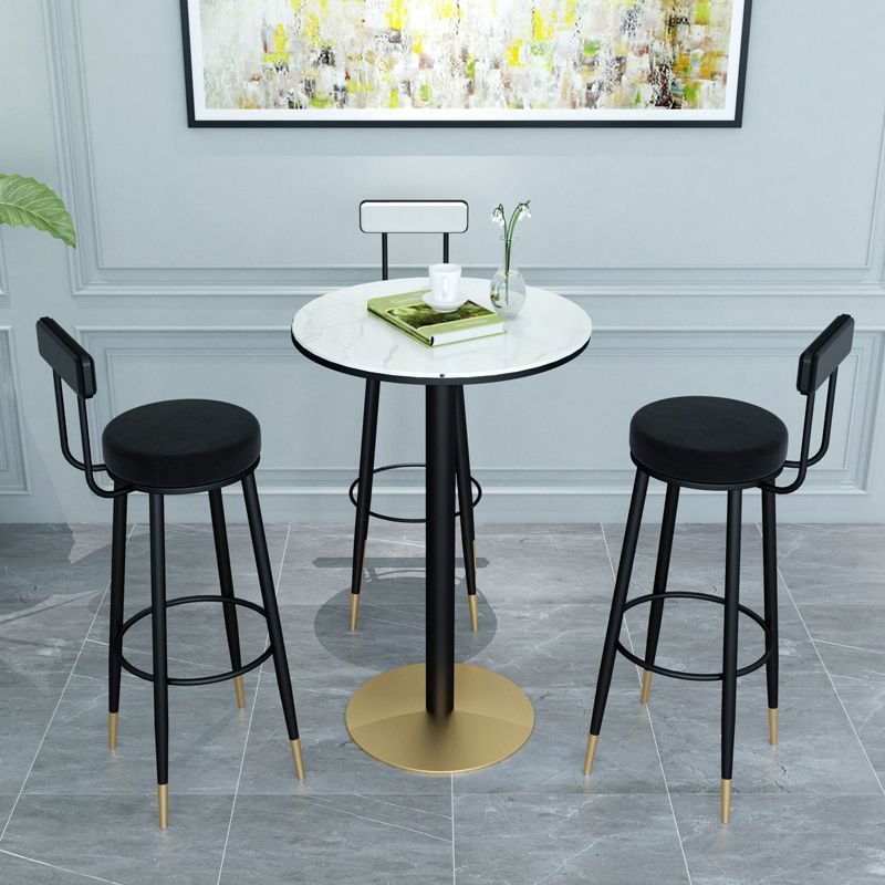 1/3/4/5 Pieces Glam Iron Bar Table Set Round Bistro Set with Black Faux Marble Top Clearhalo 'Bar Furniture' 'furn' 'furn_home_bar_bar_sets' 'Furniture' 'Home Bars & Bar Sets' 'home_bar_bar_sets' 'Kitchen & Dining Furniture' 1200x1200_35949fa6-fa5b-4183-b885-6724679c00a7