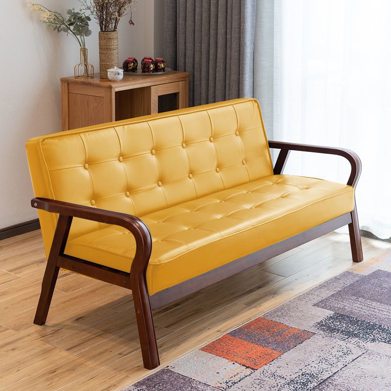 29.5"H Faux Leather Tuxedo Solid Color Square Arm Sofa for Living Room Clearhalo 'furn' 'furn_sofas' 'Furniture' 'furniture_sofas' 'Living Room Furniture' 'Sofa' 'sofas' 1200x1200_3595c1f8-b0af-4c20-8ba4-6f07d0a59bac