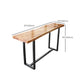 Rectangle Solid Wood Bar Table Black Legs and Metal Base Bar Table