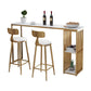 Glam Rectangle Faux Marble Bistro Table Iron Double Pedestal Bar Dining Table with 2-Shelf Clearhalo 'Bar Furniture' 'Bar Tables' 'bar_tables' 'furn' 'furn_bar_tables' 'Furniture' 'furniture_bar_tables' 'Kitchen & Dining Furniture' 1200x1200_35981288-dd41-4452-a632-efcb521c5f05