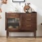 4-Drawer Dining Server Pine Massives Holz Sideboard-Buffet für Esszimmer