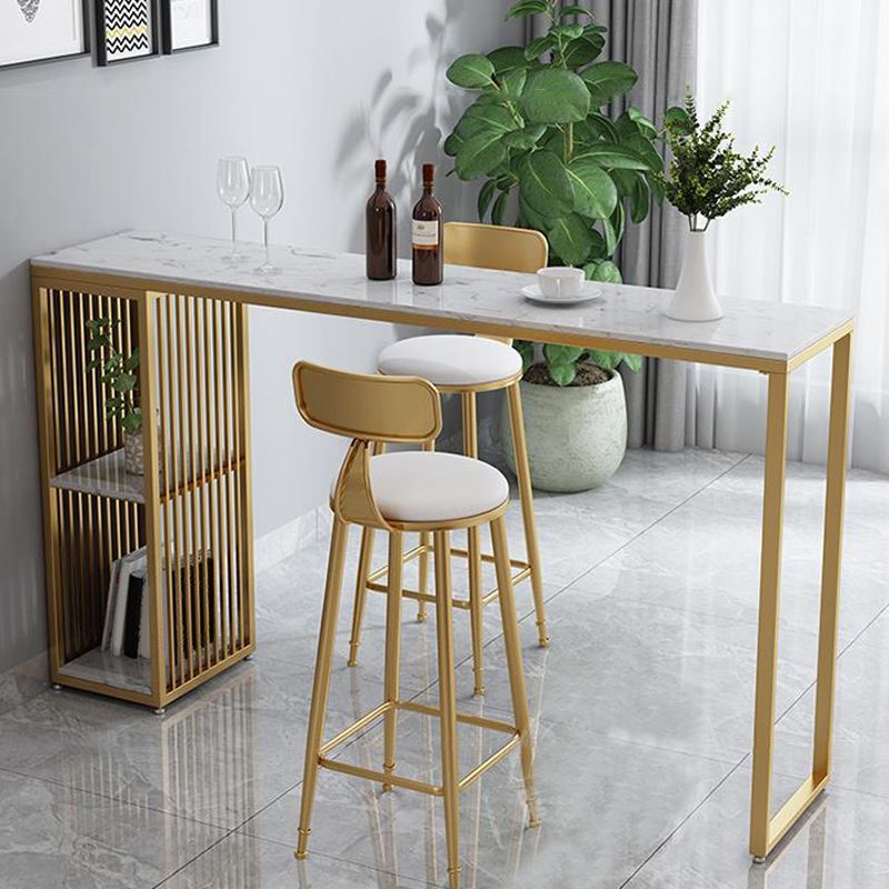 Ensemble de table de bar en pierre glamour 1/3 pièces Rectangle Counter Table Set pour intérieur