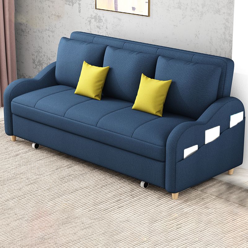 Linen Contemporary Sloped Arm Sofa Bed Foldable Sofa for Living Room, Apartment Clearhalo 'furn' 'furn_sofas' 'Furniture' 'Living Room Furniture' 'Sofa' 'sofas' 1200x1200_359a1486-1eee-4aa2-892e-e13a51102d85