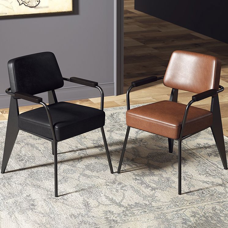 Contemporary Metal Dining Chairs Open Back Arm Dining Side Chair for Kitchen Clearhalo ' kitchen&dining_furn' 'Dining Chairs' 'Dining Tables & Seating' 'dining_chair' 'furn' 'furn_dining_chair' 'Furniture' 'furniture_dining_chair' 'Kitchen & Dining Furniture' 'kitchen' 1200x1200_359a24bb-17f2-4650-b016-15750764b098