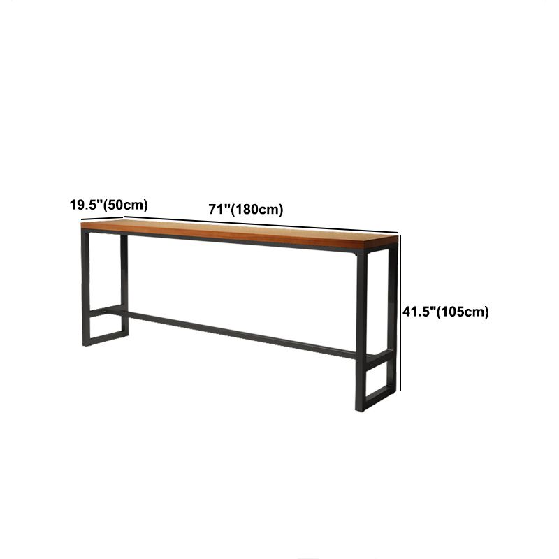 Industrial Natural Bistro Bar Desk Indoor Footrest Trestle Bistro Bar Table Clearhalo 'Bar Furniture' 'Bar Tables' 'bar_tables' 'furn' 'furn_bar_tables' 'Furniture' 'furniture_bar_tables' 'Kitchen & Dining Furniture' 1200x1200_359a50e8-783c-484c-a90f-a053b4e43980