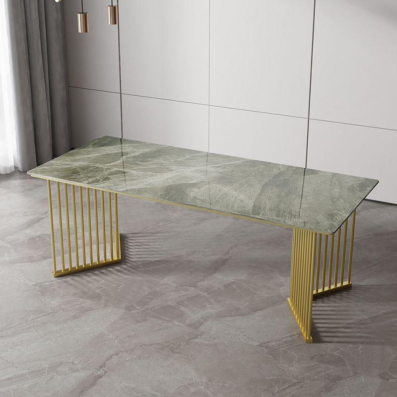 Luxury Home Sintered Stone Dining Table Rectangular Table with Double Pedestal Base Clearhalo ' dining_table' 'Dining Tables & Seating' 'Dining Tables' 'furn' 'furn_dining_table' 'Furniture' 'furniture_dining_table' 'Kitchen & Dining Furniture' 'kitchen&dining_furn' 'kitchen' 'kitchen_dining_table' 1200x1200_359b5fe3-9d8b-4522-a4bd-dbd67a153142