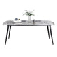 Modern Sintered Stone Table with 4 Legs Rectangle Table Dining Table with Metal Base Clearhalo ' dining_table' 'Dining Tables & Seating' 'Dining Tables' 'Furniture' 'furniture_dining_table' 'Kitchen & Dining Furniture' 'kitchen&dining_furn' 'kitchen' 'kitchen_dining_table' 1200x1200_359b995a-9683-4ab0-a590-203582ccce42