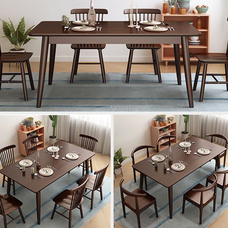 Contemporary Rectangle Dining Table Rubberwood Solid Wood Table with 4 Legs for Home Kitchen Dinner Clearhalo ' dining_table' 'Dining Tables & Seating' 'Dining Tables' 'furn' 'furn_dining_table' 'Furniture' 'furniture_dining_table' 'Kitchen & Dining Furniture' 'kitchen&dining_furn' 'kitchen' 'kitchen_dining_table' 1200x1200_359c0197-11aa-4d03-8d37-61466f1e7904