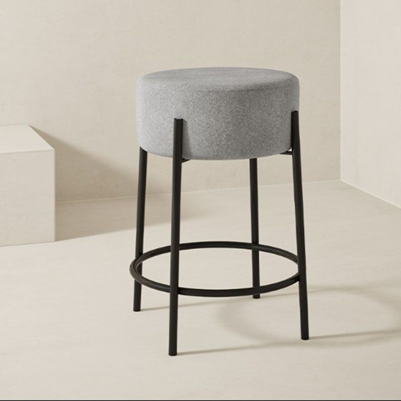 Modern Armless Backless Counter Stool Iron Cafe Bar Stool with Cushion and Pedal Clearhalo 'Bar Furniture' 'Bar Stools' 'bar_stools' 'furn' 'furn_bar_stools' 'Furniture' 'furniture_bar_stools' 'Kitchen & Dining Furniture' 1200x1200_359cc9ca-d06e-4efa-a124-7c4cc33ad4da