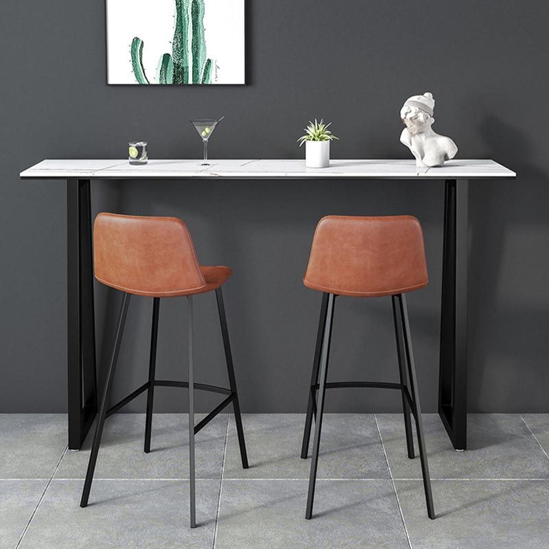 Black and Metal Base Table Rectangle Industrial Sintered Stone Bar Table Clearhalo 'Bar Furniture' 'Bar Tables' 'bar_tables' 'furn' 'furn_bar_tables' 'Furniture' 'Kitchen & Dining Furniture' 1200x1200_359e484b-ca2c-4562-aa27-189c20f6bf79