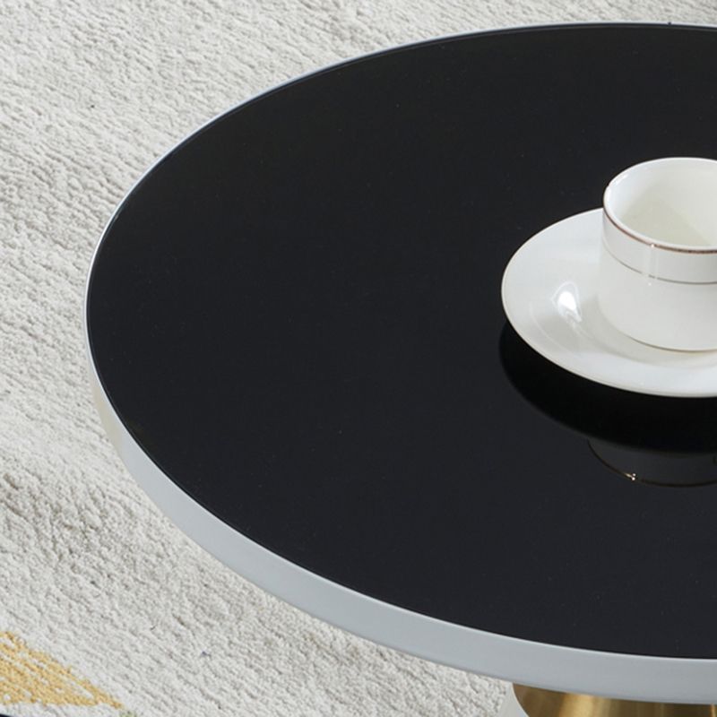 Dia 19,69 "tavolo di fascia alta in vetro nero rotondo tavolino cono moderno