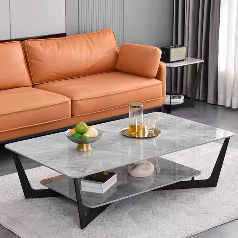 Slate Rectangular Coffee Table Minimalist Coffee Table for Living Room Clearhalo 'Coffee & Accent Tables' 'Coffee Tables' 'coffee_tables' 'furn' 'furn_coffee_tables' 'Furniture' 'Living Room Furniture' 1200x1200_359f7106-0f57-4553-866e-0a852803a8ac