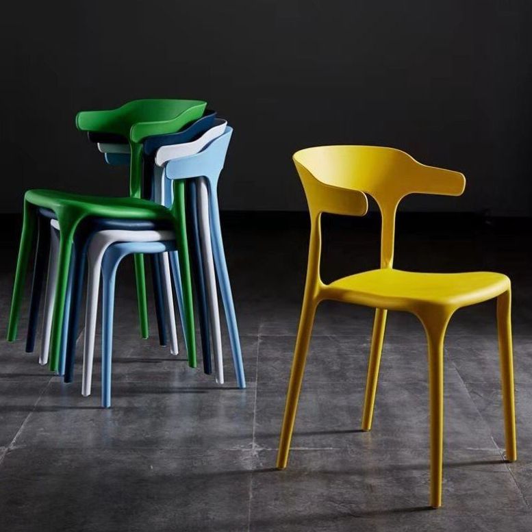 Contemporary Style Chair Armless Chair for Kitchen with Plastic Legs Clearhalo 'Dining Chairs' 'Dining Tables & Seating' 'dining_chair' 'furn' 'furn_dining_chair' 'Furniture' 'Kitchen & Dining Furniture' 1200x1200_35a06a36-ca30-439f-9525-b605b6fc0a23