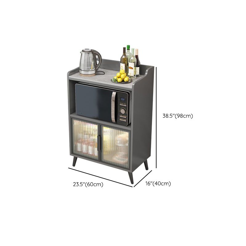 Porte di vetro di pietra grigia Glam Server da pranzo interno con armadi