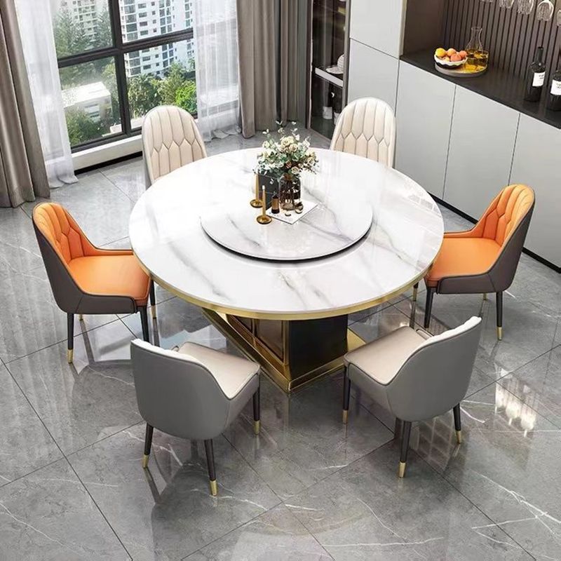 Sintered Stone Dining Table Convertible Pedestal Dining Table for Kitchen Clearhalo 'Dining Tables & Seating' 'Dining Tables' 'dining_table' 'furn' 'furn_dining_table' 'Furniture' 'Kitchen & Dining Furniture' 1200x1200_35a1c4f9-2889-4e58-9754-b317fe30038d