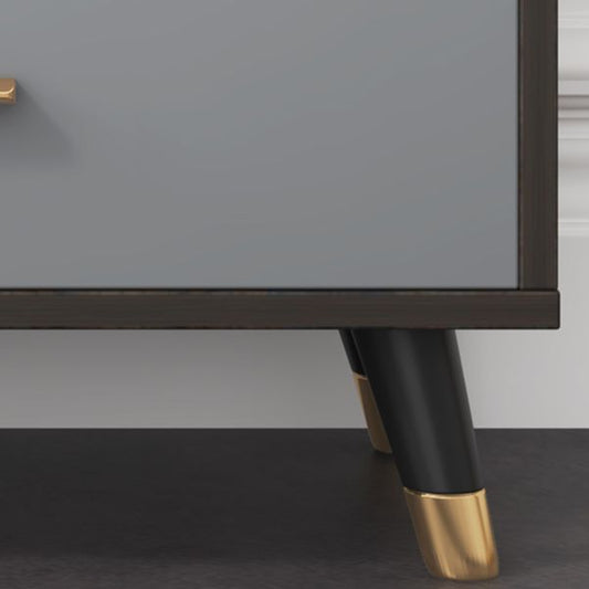 Classic Glam Wood Storage Chest Dresser Gray Bedroom Dresser