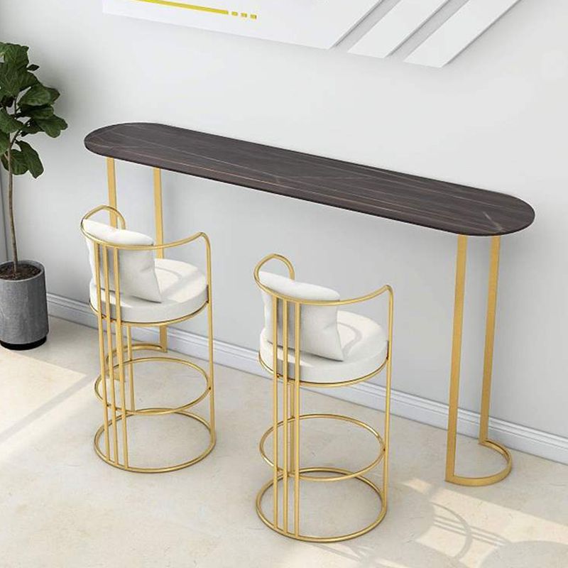 Glam Pub Table Oval Bar Height Double Pedestal Bar Table for Indoor Clearhalo 'Bar Furniture' 'Bar Tables' 'bar_tables' 'furn' 'furn_bar_tables' 'Furniture' 'Kitchen & Dining Furniture' 1200x1200_35a50c04-5bdc-4b80-9b8c-9d3d3657a90e