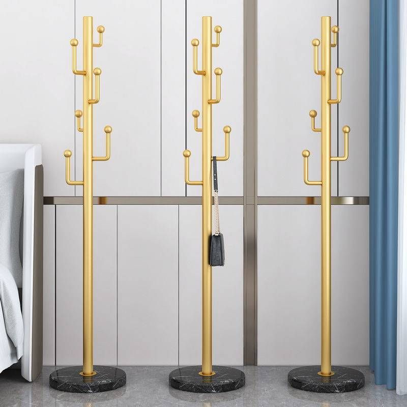 Marble Base Hall Tree Light Luxury Hanger Coat Metal Coat Rack with 6 Hooks Clearhalo 'Entry & Mudroom Furniture' 'furn' 'furn_hall_tree_coat_racks' 'Furniture' 'Hall Trees & Coat Racks' 'hall_tree_coat_racks' 1200x1200_35a68b68-6902-43d3-80f1-92bc72b63fb1