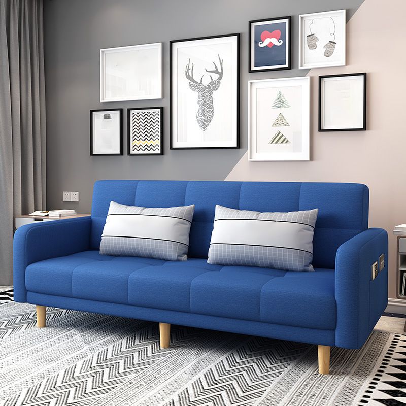 Modern Square Arm Sofa Convertible Wood Legs Biscuit Back Sofa Clearhalo 'Furniture' 'furniture_sofas' 'kitchen' 'kitchen_sofas' 'Living Room Furniture' 'Sofa' 'sofas' 1200x1200_35a80572-d809-4907-92ef-11b0bc6c7092