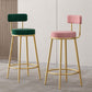 Scandinavian Round Seat Counter Stool Low Back Fabric Bar Stools Clearhalo 'Bar Furniture' 'Bar Stools' 'bar_stools' 'furn' 'furn_bar_stools' 'Furniture' 'Kitchen & Dining Furniture' 1200x1200_35a8110f-539d-4236-90f7-fe9154cc5bda