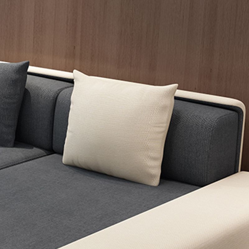 Contemporary L-Shape Sofa & Chaise with Bolster Pillows for Living Room Clearhalo 'furn' 'furn_sectionals' 'Furniture' 'Living Room Furniture' 'Sectionals' 1200x1200_35a88053-0dac-4d3b-b051-5261c1e4d67d