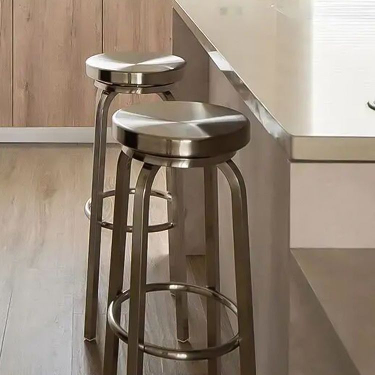 Glossy Backless Barstool Brushed Stainless Steel Industrial Indoor Tall Stool 1 Piece Clearhalo 'Bar Furniture' 'Bar Stools' 'bar_stools' 'furn' 'furn_bar_stools' 'furniture_bar_stools' 'Kitchen & Dining Furniture' 'kitchen&dining_furn' 'kitchen' 'kitchen_furn' Furniture' 1200x1200_35a952c4-4d7a-4488-9ac7-76150d0ebc9c