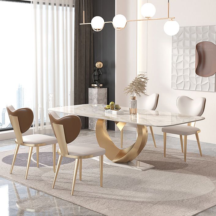 1/4/5/7/9 Pieces Dining Chairs Set Sintered Stone Dining Table Set Rectangle Table Clearhalo 'Dining Room Sets' 'Dining Tables & Seating' 'dining_room_set' 'furn' 'furn_dining_room_set' 'Furniture' 'furniture_dining_room_set' 'Kitchen & Dining Furniture' 1200x1200_35a9a536-b450-4c4f-b000-7a84bfe2eb64