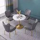Glam PU Leather Dining Room Chairs Metal Dining Arm Chair for Home Use Clearhalo ' kitchen&dining_furn' 'Dining Chairs' 'Dining Tables & Seating' 'dining_chair' 'furn' 'furn_dining_chair' 'Furniture' 'furniture_dining_chair' 'Kitchen & Dining Furniture' 'kitchen' 1200x1200_35a9f3f8-d690-4a58-99dd-f249565c871c