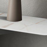 Glam Rectangle Console Table with Stain Resistant Stone for Hall