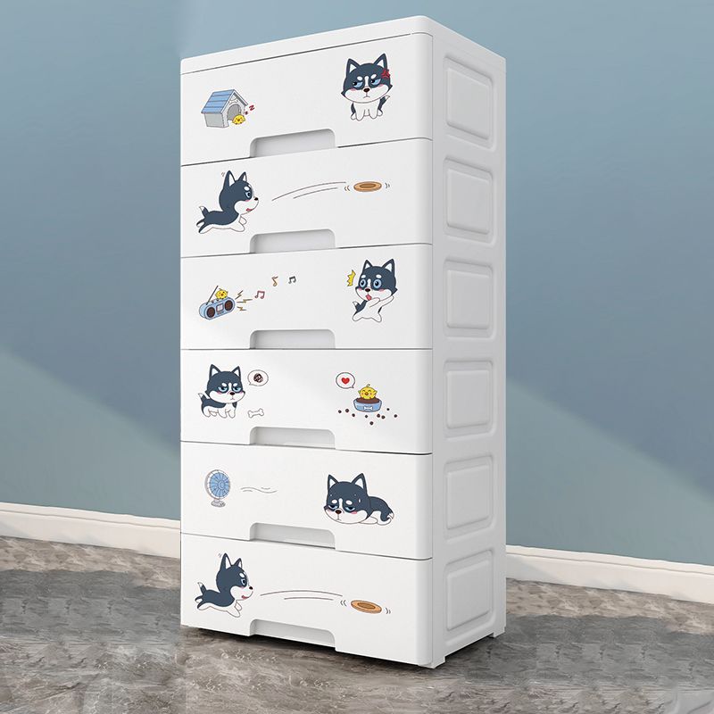 Eigentijdse garderobe witte kleur plastic garderobe kast met laden