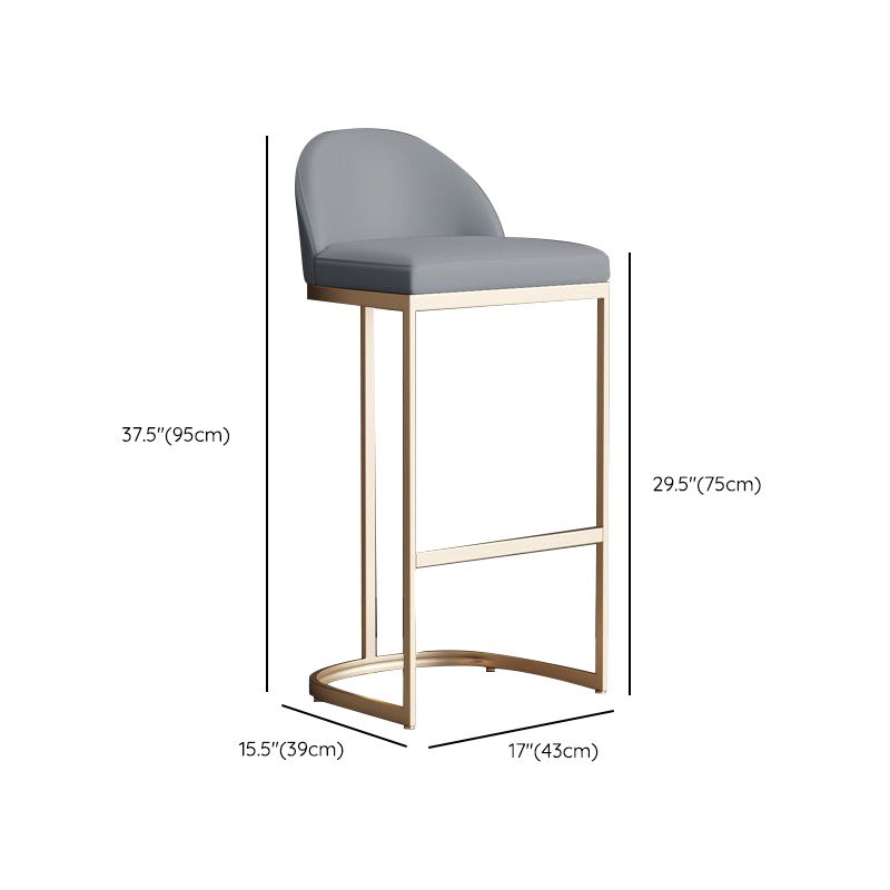 Glam Bucket Dining Stools Low Back Bar Stools with Gold Metal Base Clearhalo 'Bar Furniture' 'Bar Stools' 'bar_stools' 'furn' 'furn_bar_stools' 'Furniture' 'Kitchen & Dining Furniture' 1200x1200_35adf0bf-d2ec-48e1-9de4-7329c20eb2be