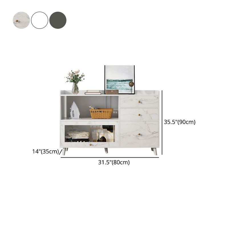 Bracket Legs Accent Cabinet with Drawers and Doors Cabinet for Living Room Clearhalo 'Cabinets & Chests' 'cabinets_chests' 'furn' 'furn_cabinets_chests' 'Furniture' 'Living Room Furniture' 1200x1200_35aee61c-d73c-4fe9-8969-e572a764d1a9
