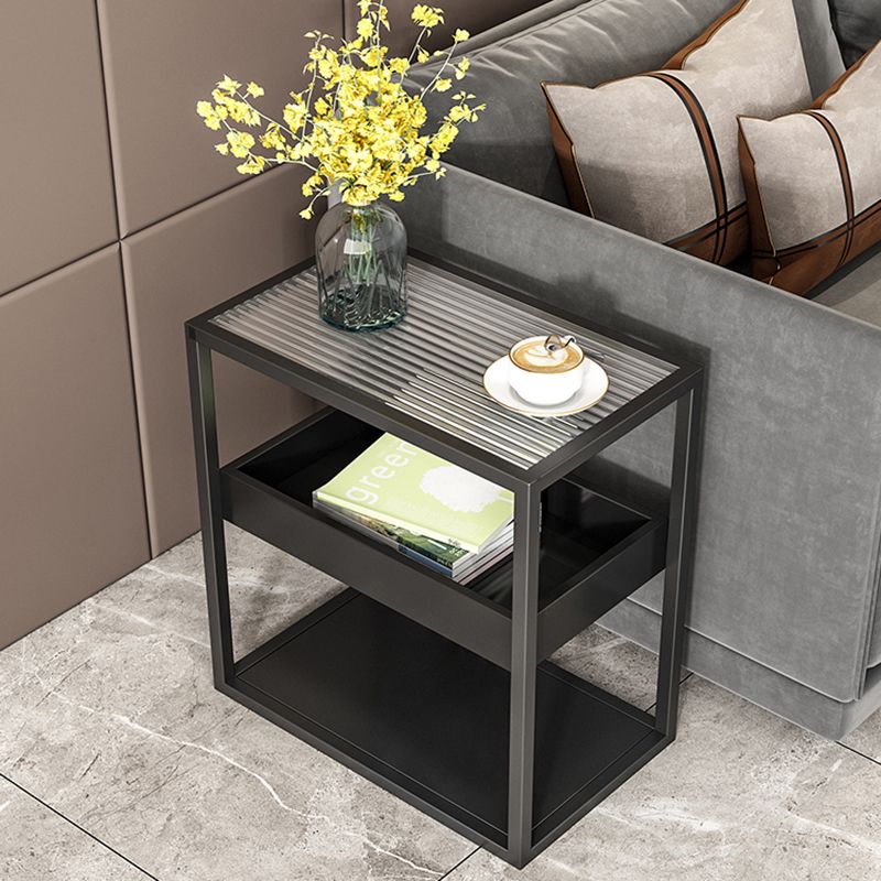 Glasobertisch -Akzent -Akzent -Akzent -Sofa -Sofa -Sofa -Endtisch mit Regalen