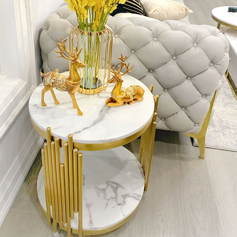 Round Stone Top Side End Table Frame Sofa Side End Table for Living Room Clearhalo 'Coffee & Accent Tables' 'End & Side Tables' 'end_side_table' 'end_side_tables' 'furn' 'furn_end_side_tables' 'Furniture' 'furniture_end_side_table' 'Living Room Furniture' 1200x1200_35b47848-12dd-4afb-8f5e-fb3445666be8