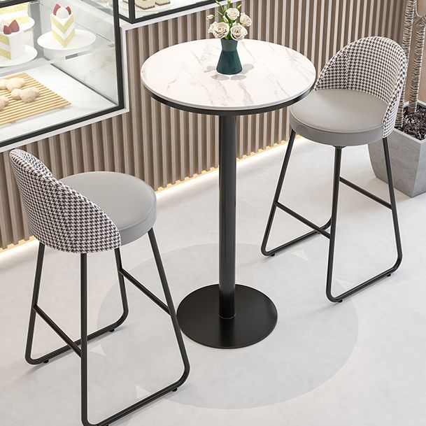 Industrial Metal Bar Table 23.6" Round Faux Marble Top Pedestal Bistro Table for Cafe Clearhalo 'Bar Furniture' 'Bar Tables' 'bar_tables' 'Furniture' 'furniture_bar_tables' 'Kitchen & Dining Furniture' 'kitchen&dining_furn' 'kitchen' 1200x1200_35b4e502-56ac-455d-a64a-dc63b2201efa
