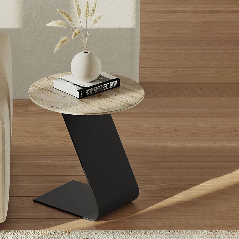 Mesa de centro minimalista de pizarra, juegos de mesa de centro redondos para sala de estar