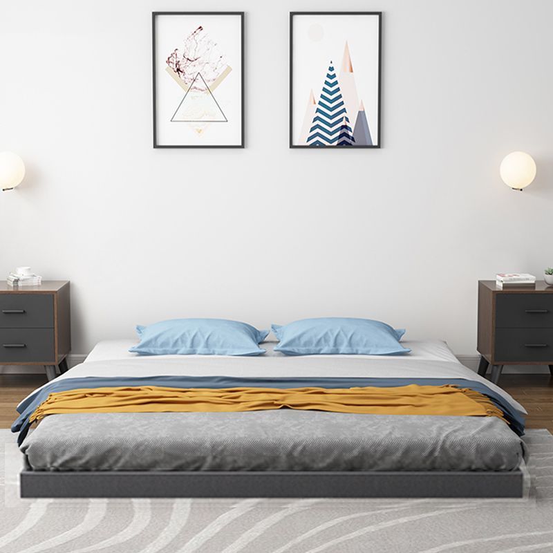 Mid-Century Modern Platform Bed Solid Wood Platform Bed Frame Mattress Included