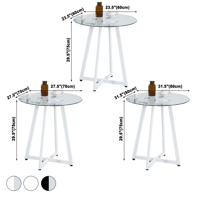 Simplicity Style Round Pedestal Dining Table Clear Glass Home Furniture Clearhalo ' dining_table' 'Dining Tables & Seating' 'Dining Tables' 'Furniture' 'furniture_dining_table' 'Kitchen & Dining Furniture' 'kitchen&dining_furn' 'kitchen' 'kitchen_dining_table' 1200x1200_35bb465a-93a2-4dd3-b2fa-c1b6f91749ad