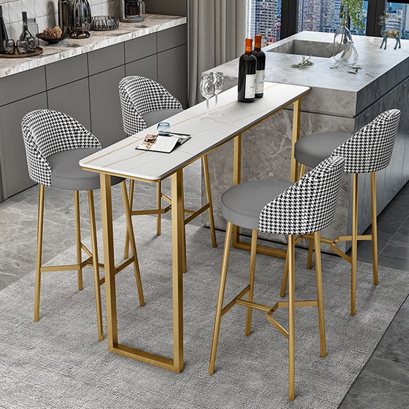 Juego de mesa de bar de estilo moderno, juego de pub de piedra rectangular de 1/2/5 piezas para interior